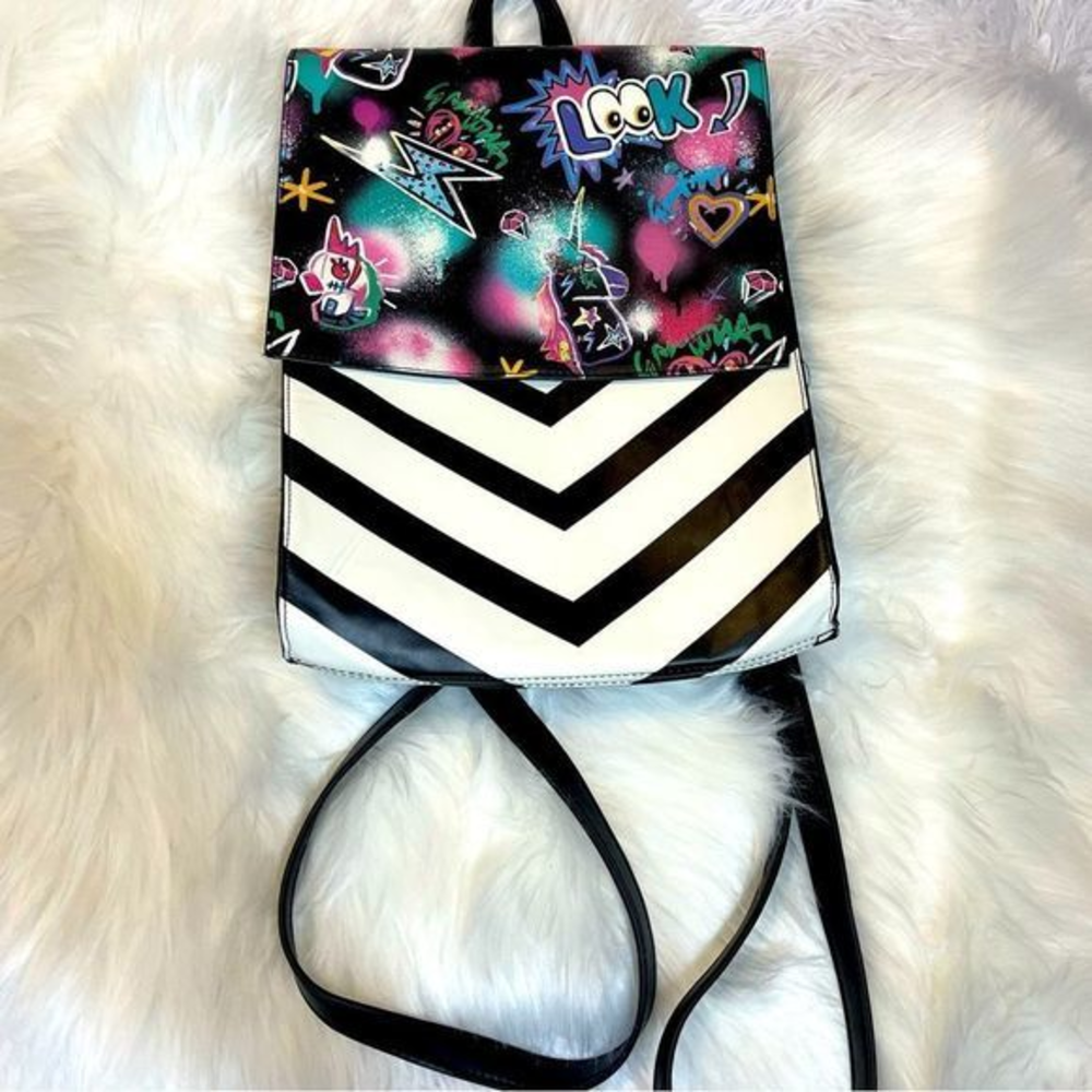𝅺ASOS‎ Backpack Purse Chevron Unicorn Bright Colorful